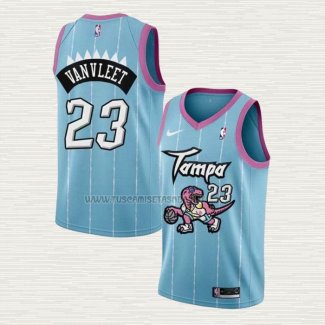 Camiseta Fred Vanvleet NO 23 Toronto Raptors Ciudad 2020-21 Rosa Azul