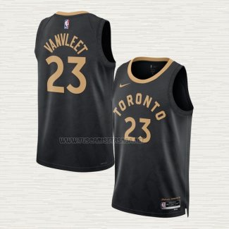 Camiseta Fred Vanvleet NO 23 Toronto Raptors Ciudad 2022-23 Negro