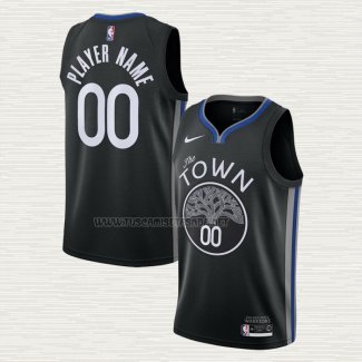 Camiseta Golden State Warriors Personalizada Ciudad 2019-20 Negro