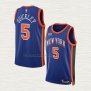 Camiseta Immanuel Quickley NO 5 New York Knicks Ciudad 2023-24 Azul