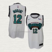 Camiseta Ja Morant NO 12 Memphis Grizzlies Classic Blanco