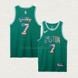 Camiseta Jaylen Brown NO 7 Boston Celtics Bandera Edition 75th Verde