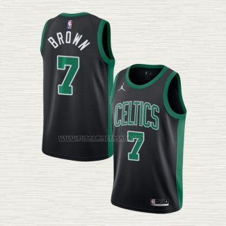 Camiseta Jaylen Brown NO 7 Boston Celtics Statement 2020-21 Negro