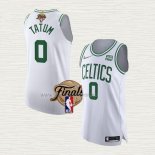 Camiseta Jayson Tatum NO 0 Boston Celtics Association Autentico 2022 NBA Finals Blanco