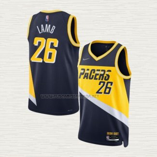 Camiseta Jeremy Lamb NO 26 Indiana Pacers Ciudad 2021-22 Azul