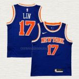Camiseta Jeremy Lin NO 17 New York Knicks Icon Azul
