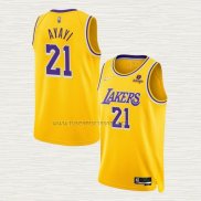 Camiseta Joel Ayayi NO 21 Los Angeles Lakers 75th Anniversary 2021-22 Amarillo