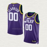 Camiseta Jordan Clarkson NO 00 Utah Jazz Classic 2023-24 Violeta