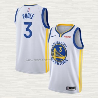 Camiseta Jordan Poole NO 3 Golden State Warriors Association Blanco