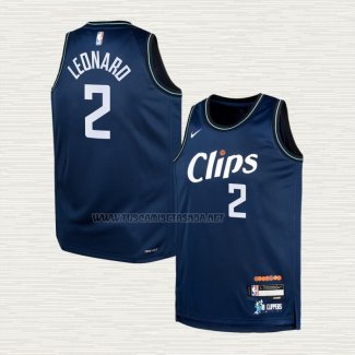 Camiseta Kawhi Leonard NO 2 Nino Los Angeles Clippers Ciudad 2023-24 Azul