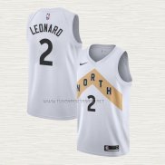 Camiseta Kawhi Leonard NO 2 Toronto Raptors Ciudad 2018 Blanco
