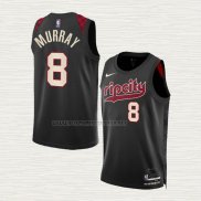 Camiseta Kris Murray NO 8 Portland Trail Blazers Ciudad 2023-24 Negro