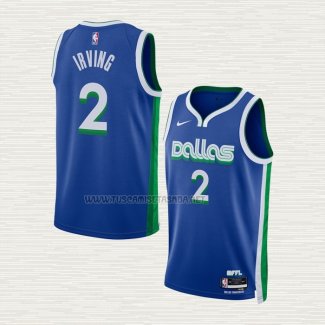 Camiseta Kyrie Irving NO 2 Dallas Mavericks Ciudad 2022-23 Azul