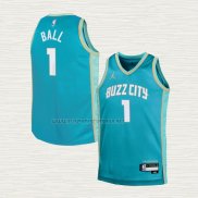 Camiseta Lamelo Ball NO 1 Nino Charlotte Hornets Ciudad 2023-24 Verde