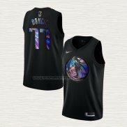 Camiseta Luka Doncic NO 77 Dallas Mavericks Iridescent Logo Negro