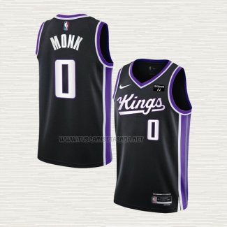 Camiseta Malik Monk NO 0 Sacramento Kings Icon 2023-24 Negro