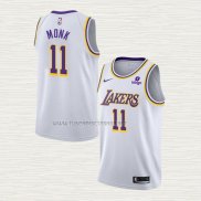 Camiseta Malik Monk NO 11 Los Angeles Lakers Association 2021-22 Blanco