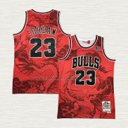 Camiseta Michael Jordan NO 23 Chicago Bulls Throwback Asian Heritage 1997-98 Rojo