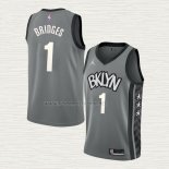 Camiseta Mikal Bridges NO 1 Brooklyn Nets Statement Gris