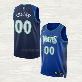 Camiseta Minnesota Timberwolves Personalizada Ciudad 2021-22 Azul