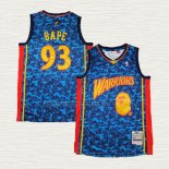 Camiseta NO 93 Golden State Warriors Mitchell & Ness Bape 2009-10 Azul