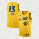 Camiseta Nikola Jokic NO 15 Denver Nuggets All Star 2021 Oro