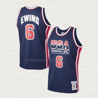 Camiseta Patrick Ewing NO 6 USA 1992 Azul