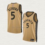 Camiseta Precious Achiuwa NO 5 Toronto Raptors Ciudad 2023-24 Oro