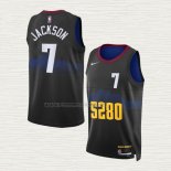 Camiseta Reggie Jackson NO 7 Denver Nuggets Ciudad 2023-24 Negro