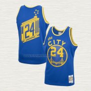 Camiseta Rick Barry NO 24 Golden State Warriors Mitchell & Ness 1966-67 Azul