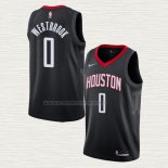 Camiseta Russell Westbrook NO 0 Houston Rockets Statement Negro
