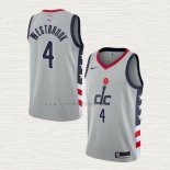 Camiseta Russell Westbrook NO 4 Washington Wizards Ciudad 2020-21 Gris