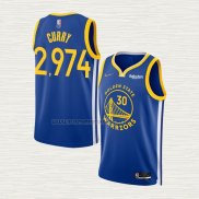 Camiseta Stephen Curry Golden State Warriors 2974th 3 Points Azul