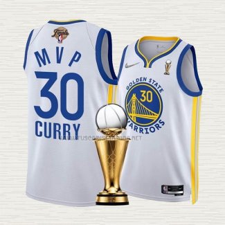 Camiseta Stephen Curry NO 30 Golden State Warriors MVP 2022 NBA Finals Blanco