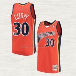 Camiseta Stephen Curry NO 30 Golden State Warriors Mitchell & Ness 2009-10 Naranja