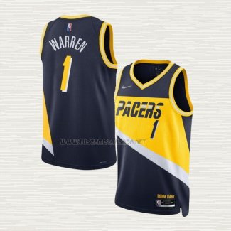 Camiseta T.J. Warren NO 1 Indiana Pacers Ciudad 2021-22 Azul