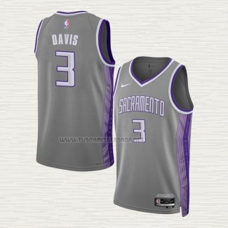 Camiseta Terence Davis NO 3 Sacramento Kings Ciudad 2022-23 Gris