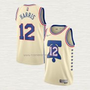 Camiseta Tobias Harris NO 12 Philadelphia 76ers Earned 2020-21 Crema