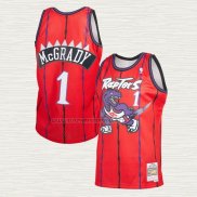 Camiseta Tracy McGrady NO 1 Toronto Raptors Mitchell & Ness 1998-99 Rojo