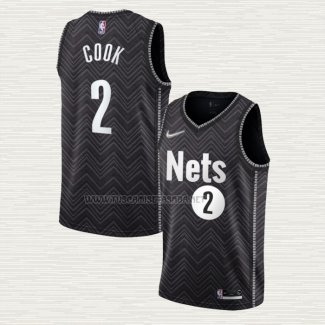 Camiseta Tyler Cook NO 2 Brooklyn Nets Earned 2020-21 Negro
