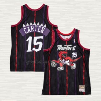 Camiseta Vince Carter NO 15 Toronto Raptors Hardwood Classics Negro