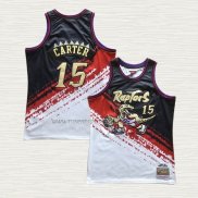 Camiseta Vince Carter NO 15 Toronto Raptors Mitchell & Ness Negro Rojo