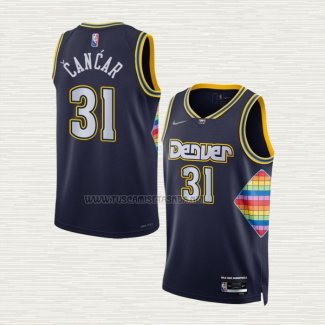 Camiseta Vlatko Cancar NO 31 Denver Nuggets Ciudad 2021-22 Azul