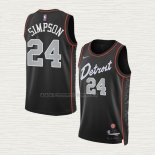 Camiseta Zavier Simpson NO 24 Detroit Pistons Ciudad 2023-24 Negro