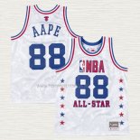 Camiseta AAPE x Mitchell & Ness All Star 1988 Blanco