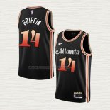 Camiseta AJ Griffin NO 14 Atlanta Hawks Ciudad 2022-23 Negro