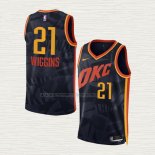 Camiseta Aaron Wiggins NO 21 Oklahoma City Thunder Ciudad 2023-24 Negro