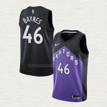 Camiseta Aron Baynes NO 46 Toronto Raptors Earned 2020-21 Negro Violeta