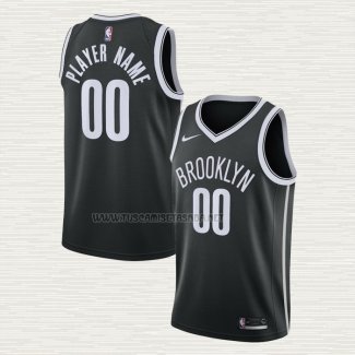 Camiseta Brooklyn Nets Personalizada Icon 2020-21 Negro