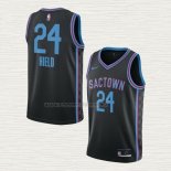 Camiseta Buddy Hield NO 24 Sacramento Kings Ciudad 2020-21 Negro